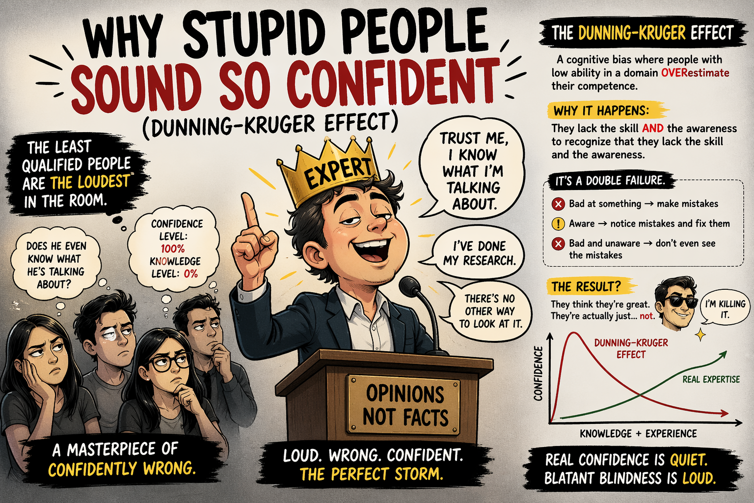 Why Stupid People Sound So Confident (Dunning–Kruger Effect)